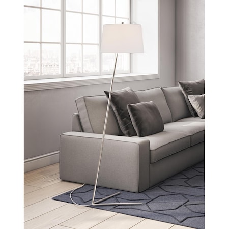 Henn & Hart Markos Tilted Brushed Nickel Floor Lamp FL0125